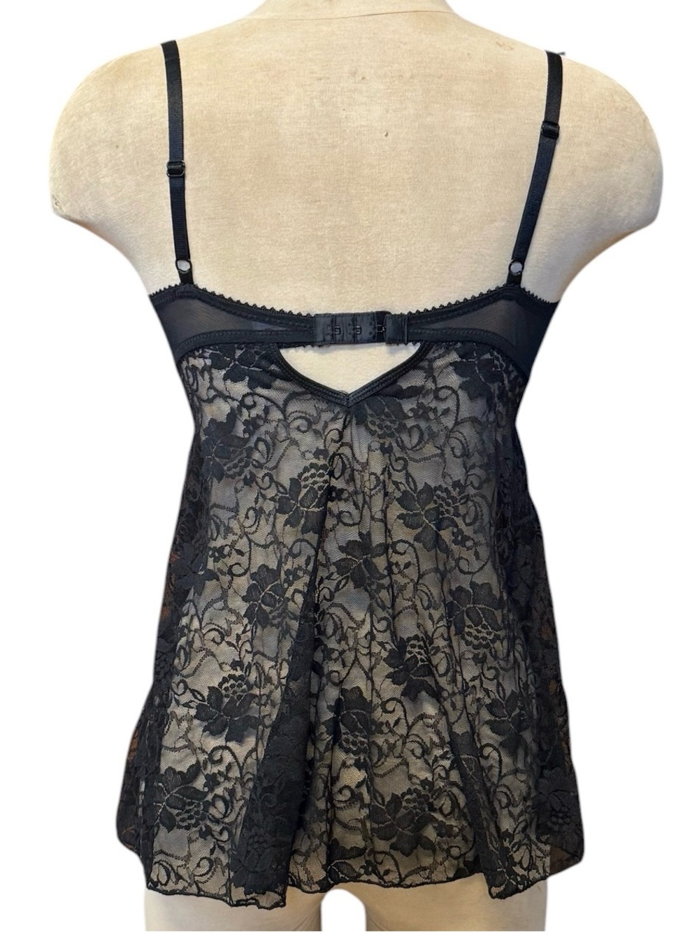 Vintage Fredericks of Hollywood Lace Top Babydoll Cami Lingerie S Small - Picture 5 of 7